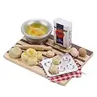 Zwindy Tablero de Comida en Miniatura de casa de muñecas, Tablero de Pan de casa de muñecas, Materiales Superiores Bonito Accesorio Mano de Obra Fina niños