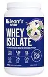 LEANFIT Sport Grass-Fed 100% WHEY ISOLATE Protein Powder, Natural Vanilla, Gluten Free, Keto-Friendly, Zero Sugar, Low Carb, 25g Protein, 29 Servings, 870g Tub