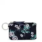 Vera Bradley Women's Performance Twill Deluxe Zip Id Case Wallet with RFID Protection, Navy Garden, One Size