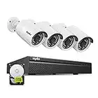 SANNCE PoE 8CH NVR 4K HD Kit di Videosorveglianza,3MP 4 IP Telecamera di Sicurezza con Sistema di Videosorveglianza LED,EXIR Visione Notturna Fino a 30m-1TB HDD