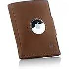 DONBOLSO Wallet Air | Slim Wallet mit Apple AirTag Fach | Hochwertiges Kreditkartenetui aus Echtleder | Mini Portemonnaie Herren | Geldbörse ohne Münzfach | Vintage Braun