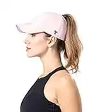 TOP KNOT Performance Baseball Cap | Women's Athletic Caps & Hats (Light Pink, S/M)