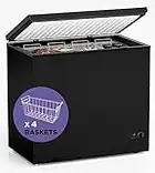 Northair Chest Freezer - 7 Cu Ft with 4 Removable Baskets - Reach In Freezer Chest - Quiet Compact Freezer - 7 Temperature Settings - Black