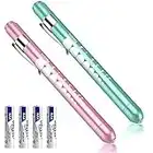 CAVN Pen Light with Pupil Gauge Penlight for Nurses Doctors, Reusable Medical Penlight for Nursing Students Teal and Light Pink, Battery Included