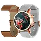 Moto 360 3rd Gen 2020 - Wear OS by Google - Touch Screen - Luxury Stainless Steel Smartwatch - Genuine Leather and High-Impact Sports Bands - Champagne Gold