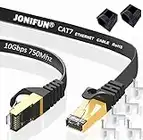 10m Cavo di Rete Cat7 Cavo Ethernet Lan Alta Velocit Cavi Ethernet 10Gbps 750Mhz, RJ45 Cavo per Router Switch Router Modem Access Point, Compatibile con CAT5/CAT5e/Cat6, Nero /con Cable Clamps