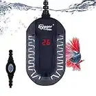 Hygger Calentador de Acuario, Calentador de Agua Acuario 50w Ajustable Calentador Rápido para con Controlador Externo Y Termómetro Integrado para 1–24L Acuario