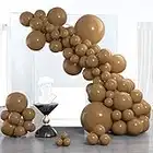 PartyWoo Coffee Brown Balloons, 102 pcs Boho Brown Balloons Different Sizes Pack of 18 Inch 12 Inch 10 Inch 5 Inch Dark Brown Balloons for Balloon Garland Balloon Arch as Party Decorations, Brown-F09