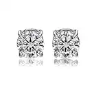 Vogem Magnet Earrings for Men Stainless Steel Magnetic Stud Earring Clear Cubic Zirconia Non Piercing Clip On 8mm