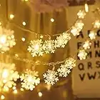 Rock Ninja Snowflake Fairy Lights, 6M 40LEDS Battery Powered String Lights, Staring and Shining Mode for Xmas Wedding Birthday Valentine's Day Holiday Party Bedroom Indoor&Outdoor