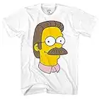 The Simpsons Mens Homer Shirt - Homer, Moe Szyslak, Chief Wiggum, Ned Flanders, Bart, Lisa Big Face Costume Cosplay T-Shirt (White, XX-Large)