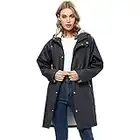 YESURPRISE Women's Raincoat Waterproof Rain Jacket Hooded Outdoor Windbreaker Lightweight Trench Coats