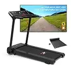 YM Tapis Roulant Elettrico Pieghevole 14 km/h, Brand Italiano, Inclinazione, APP Interattive Kinomap Zwift Bitgym, Ampia Superfice, Sensori Cardio, Salvaspazio, 12 Programmi, NEXT 4000 Your Move NERO