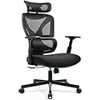 ACMELIFE Silla de oficina – Silla de escritorio ergonómica para ordenador con reposacabezas ajustable, respaldo de malla transpirable y asiento de hasta 150 kg, soporta 330 kg