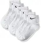 Nike One Quarter Socks 3PPK Value Calcetines para Hombre, Blanco (WHITE/BLACK), 38-42