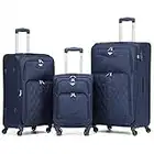 Flight Knight Lightweight 4 Wheel 800D Soft Case Quilted Suitcases Anti Crack Cabin & Hold Luggage Options Approved for Over 100 Airlines Including easyJet, BA & Many More!