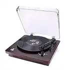 DLITIME Plattenspieler,Schallplattenspieler Vintage Turntable mit Eingebauter Stereo Lautsprecher und 3-Gang 33/45/78 U/min,Vinyl-zu-MP3,AUX-in,RCA