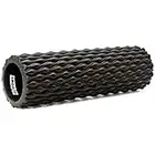 Textured Foam Rollers for Muscle Massage – High-Density Back Foam Roller for Back Pain Relief & Muscle Recovery in Legs & Arms – Hollow Foam Roller for Muscle Exercises by PowX 5.5x17.7 in. (Black)