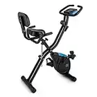 Capital Sports Azura 2 - Bicicletas estaticas, Bicicleta estatica con altura regulable en 7 niveles, Bici estatica plegable, Hasta 100 kg, 8 niveles de resistencia, Monitor, Respaldo, Negro