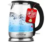 Glass Electric Tea Kettle. Fast Water Boiler. BPA-FREE Stainless Steel & Borosilicate Glass. Designed in Italy. 8 Cups Capacity. 1.7 Liters by Vianté