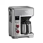 WOLF GOURMET Programmable Coffee Maker System with 10 Cup Thermal Carafe, Built-In Grounds Scale, Removable Reservoir, Red Knob, Stainless Steel (WGCM100S)