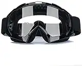 DMZK Lunettes Clair Moto Cross Goggle, Cross Goggle Anti-UV Brouillard Noir CE