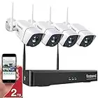 1080P Wireless Security Camera System, Firstrend 8CH Wireless NVR System with 4pcs 1080P Security IP Camera and 2TB Hard Drive Pre-Installed, 65ft Night Vision and Easy Remote Monitoring