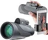 Telescopio monocular de Alta Potencia 12x50 Gosky Titan, Adaptador para teléfono Inteligente, Impermeable IPX7, Prisma BAK4 y Lentes FMC Ideales para la observación de Aves y Vida Silvestre, viajer