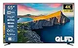 Telefunken QU65K800 65 Zoll QLED Fernseher/Smart TV (4K UHD, HDR Dolby Vision, Triple-Tuner, Bluetooth, WLAN, Netflix, uvm) - Inkl. 6 Monate HD+, schwarz