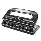 Amazon Basics 3 Hole Punch, Semi-Adjustable, 30 Sheet Capacity, Black