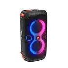 JBL PartyBox 110 in Schwarz – Trag- und rollbarer Bluetooth Party-Lautsprecher mit Lichteffekten – Spritzwassergeschützte, mobile Musikbox mit Akku