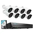 Reolink 5MP Caméra Surveillance, Kit Vidéo Surveillance 16CH 3To NVR et 8X 5MP Caméra IP, Détection de Mouvement, Accès à Distance, Caméra Exterieur pour Maison Villa Hôtel Entreprise, RLK16-410B8-5MP