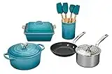 Le Creuset Juego de utensilios de cocina de material mixto, 12pc., Caribe