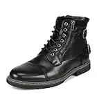 Bruno Marc Men's Philly_10 Black Dress Combat Motorcycle Oxfords Boots Size 7 UK