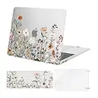 MOSISO Compatible with MacBook Air 13 inch Case 2022 2021 2020 2019 2018 A2337 M1 A2179 A1932 Retina Display Touch ID,Plastic Garden Flowers Hard Shell Case&Keyboard Cover&Screen Protector,Transparent