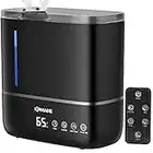 Humidifiers for Bedroom, 4L Cool Mist Humidifiers with Essential Oil Diffusers & Nightlight, Ultrasonic Top Fill Air Humidifier Auto Shut for Baby Room, Home, Plants, Women Mom Gifts Idea (Dark Black)