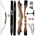 KESHES Takedown Hunting Recurve Bow and Arrow - 62" Archery Bow for Teens and Adults, 15-55lb Draw Weight - Right and Left Handed, Archery Set Bowstring Arrow Rest Stringer Tool Sight (30 lbs, LEFT)