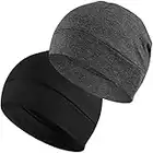 EINSKEY Fahrradmütze Unter Helm Herren Damen Baumwolle Schlafmütze Laufmütze Dünne Skull Cap Chemo Kopfbedeckung - 2er Pack