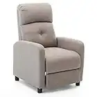 More4Homes MILTON MODERN FABRIC PUSHBACK RECLINER ARMCHAIR SOFA COMPACT RECLINNING CHAIR (PUMICE)