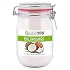 GreatVita Bio Kokosöl, nativ & kaltgepresst, 1000 ml im Bügelglas zum Kochen & Backen