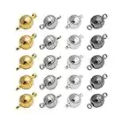 BZUEPRS 20sets Round Brass Magnetic Jewelry Clasps For Bracelet Necklace Making Magnet Converter (Mixed 8mm)