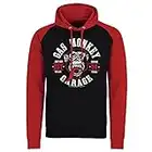 Gas Monkey Garage Officially Licensed Round Seal Baseball Hoodie (Black - Red), Small