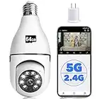 1080P Light Bulb Camera, Wireless 5GHz & 2.4GHz WiFi Home Security Camera 360° Surveillance Cam with Motion Detection Alarm Night Vision Light Socket Camera