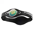 Power Balance Bracciale di silicone, Nero/Bianco, large