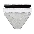 Calvin Klein Damen 3er Pack Slips Bikini Form mit Stretch, Mehrfarbig (Black/Grey/White), M