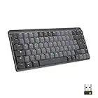 Logitech MX Mechanische kabellose Mini-Tastatur mit Beleuchtung, Lineare Tasten, Hintergrundbeleuchtung, Bluetooth, USB-C, macOS, Windows, Linux, Android, Metall, Deutsches QWERTZ-Layout - Graphit