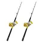 EatMyTackle 30 Wide 2 Speed Fishing Reels on 30-50 Pound Tournament Rods (2 Pack)