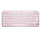 Logitech MX Keys Mini Kabellose Tastatur, Kompakt, Bluetooth, Hintergrundbeleuchtung, USB-C, Kompatibel mit Apple macOS, iOS, Windows, Linux, Android, Metallgehäuse - Rosa