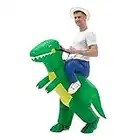 IRETG Inflatable Riding Dinosaur Costume for Adult Funny Blow-Up Dinosaur Suit for Halloween School Party