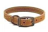 Ancol Timberwolf Leather Dog Collar, Mustard to fit neck 26-31 cm (size 2)